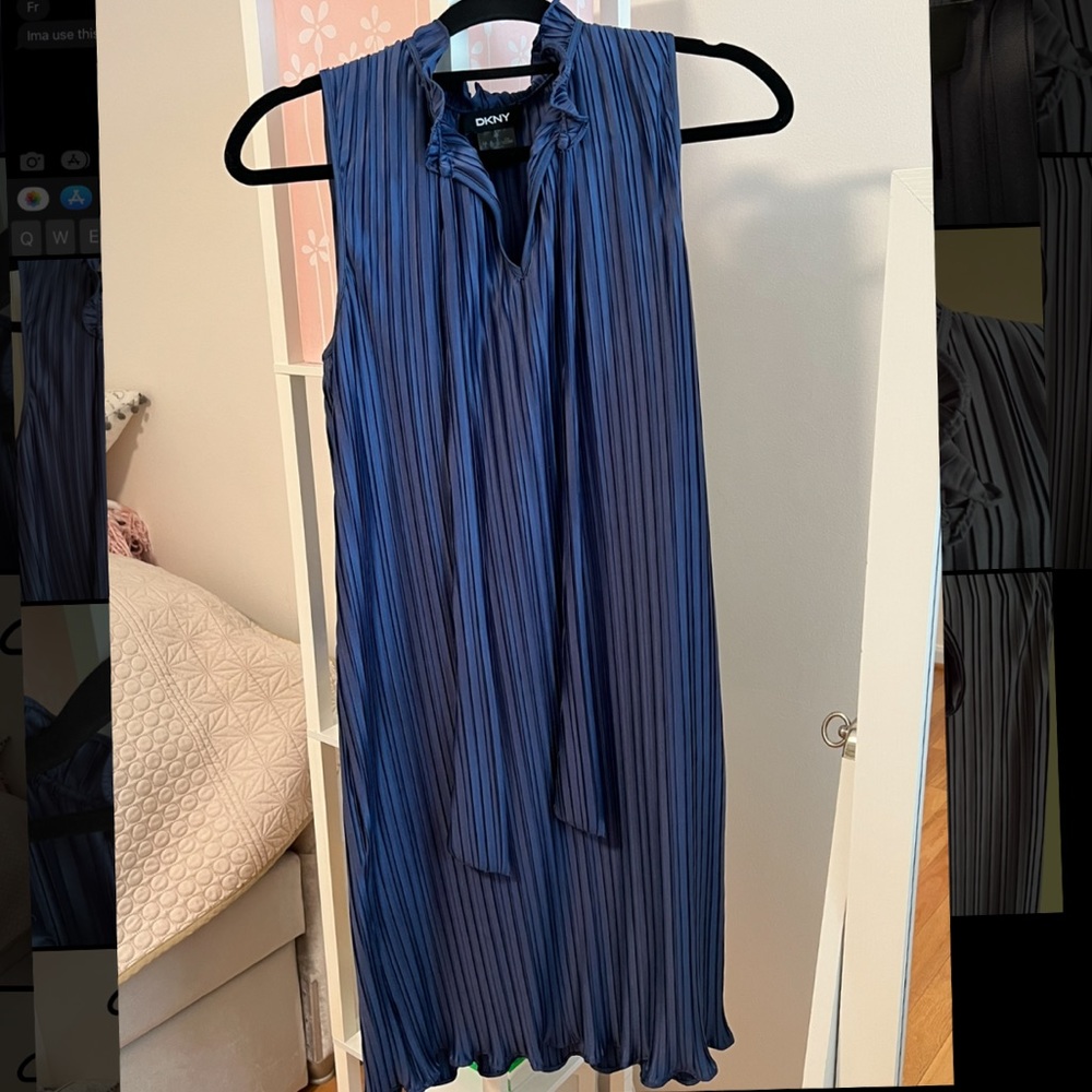 Blue DKNY pleated dress